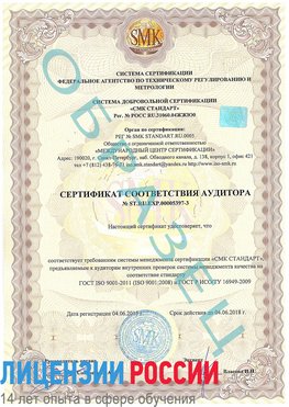 Образец сертификата соответствия аудитора №ST.RU.EXP.00005397-3 Еманжелинск Сертификат ISO/TS 16949